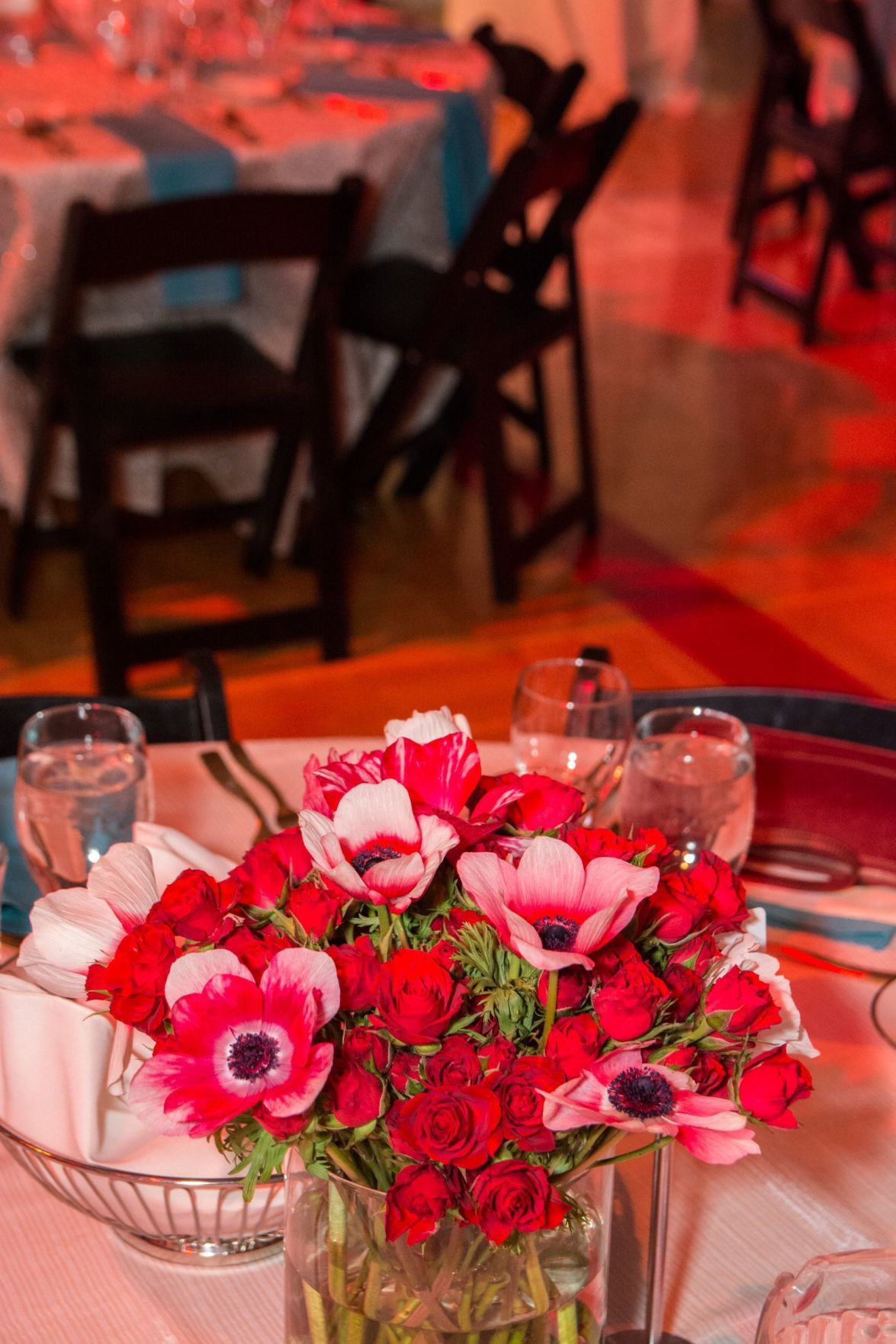 A floral table setting